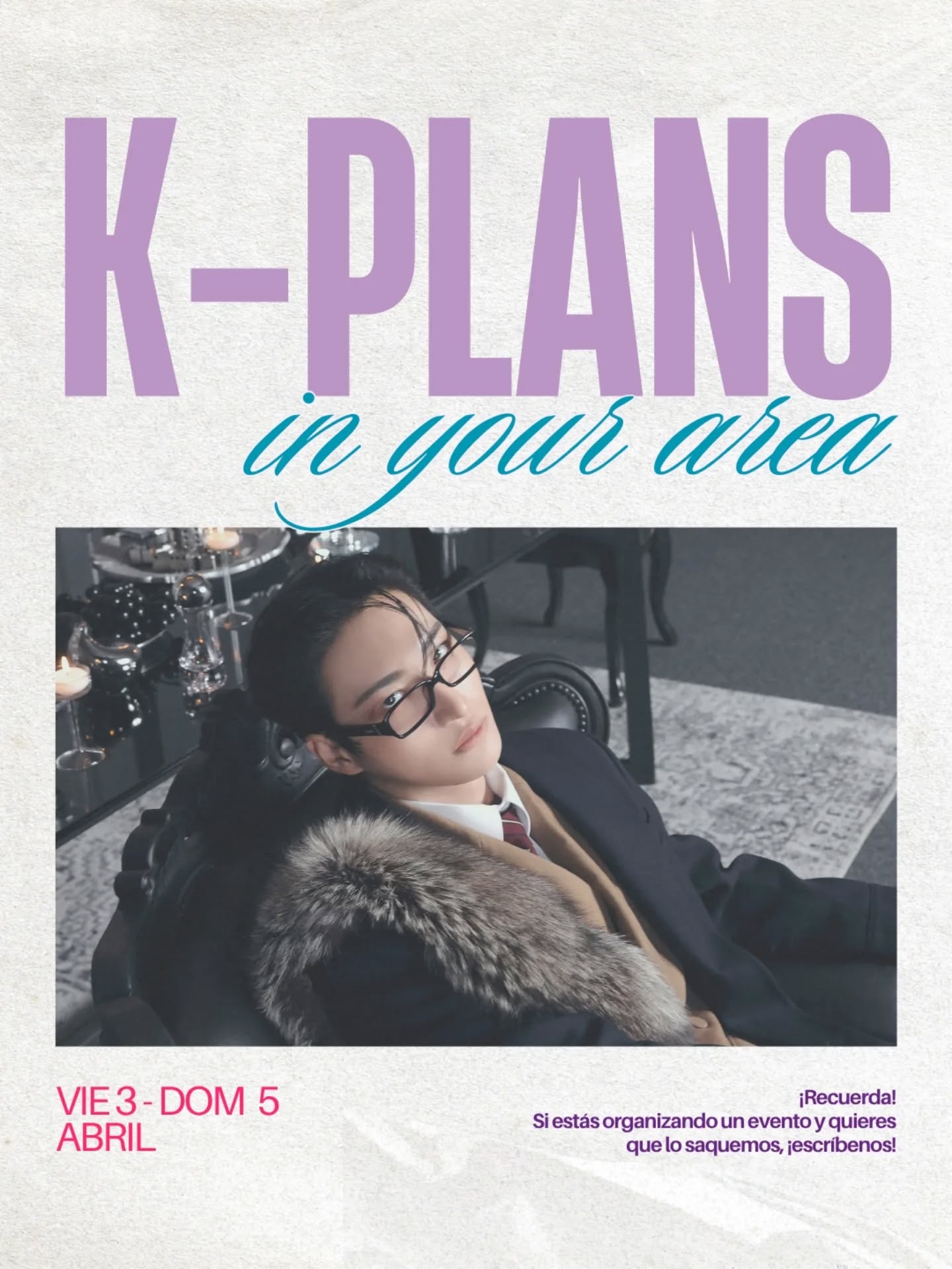 ¡¡K-Piñers!! 🍍💜 Sabéis lo que toca, ¿verdad? Sí, ¡hoy es jueves de K-Plans in your area! 💕
¡Esta semana vuelve a haber un montón de K-Plans! 💥 ¿Tenéis pensado acudir a alguno este finde? 👀
Aquí dejamos los que faltan por etiquetar:
📍BARCELONA
🗓 MARCO CUMPLEAÑOS YUSHI
💁 @nctwishbcn @_hyoseol_ @thatday.selfphotostudio
🗓 2 YEARS WITH ILLIT
💁 @illitspainfb @buscate_barcelona
🗓 EVENTO BTS
💁 @hallyu_outfit
📍OURENSE
🗓 PRESENTACIÓN ARIRANG
💁 @mikrokosmos_ourense ¡¡K-Piñers!! 🍍💜 Sabéis lo que toca, ¿verdad? Sí, ¡hoy es jueves de K-Plans in your area! 💕
¡Esta semana vuelve a haber un montón de K-Plans! 💥 ¿Tenéis pensado acudir a alguno este finde? 👀
Aquí dejamos los que faltan por etiquetar:
📍BARCELONA
🗓 MARCO CUMPLEAÑOS YUSHI
💁 @nctwishbcn @_hyoseol_ @thatday.selfphotostudio
🗓 2 YEARS WITH ILLIT
💁 @illitspainfb @buscate_barcelona
🗓 EVENTO BTS
💁 @hallyu_outfit
📍OURENSE
🗓 PRESENTACIÓN ARIRANG
💁 @mikrokosmos_ourense