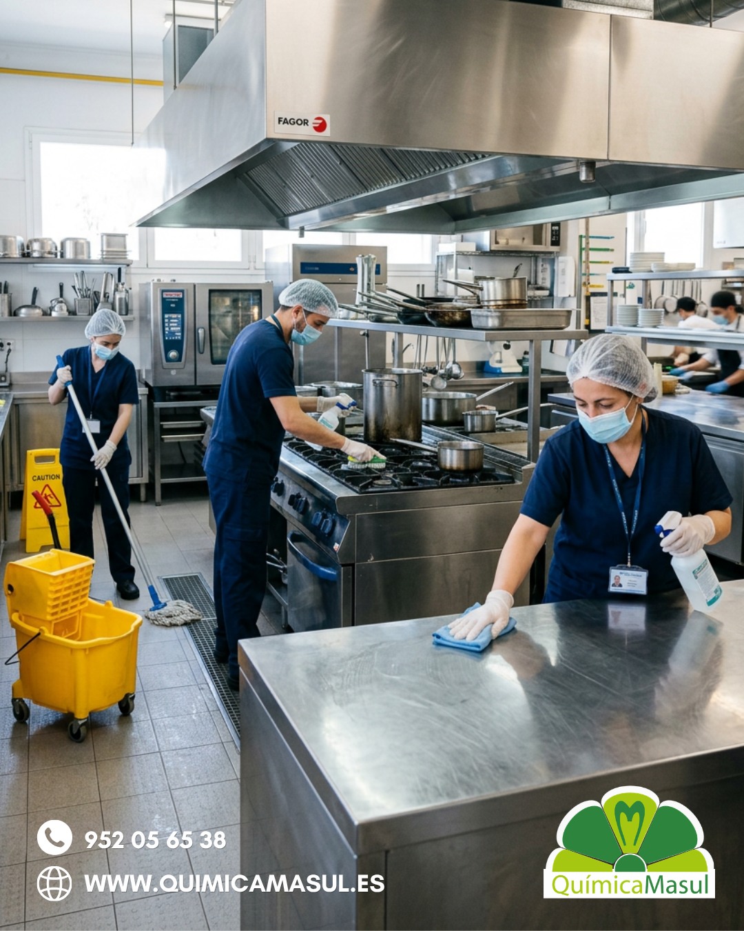 La limpieza en una cocina profesional es seguridad, higiene y confianza para cada cliente 🧼👨🍳Equipos preparados, productos eficaces y protocolos profesionales para mantener cada espacio impecable y listo para rendir al máximo.✔️ Desengrase profesional
✔️ Higiene alimentaria
✔️ Máxima eficacia en cocinas industrialesPorque en el sector hostelero, la calidad de la comida no es lo único que se evalúa para considerarlo un buen negocio.Si quieres más información sobre nuestros protocolos de higiene o nuestros productos, contacta con nosotros llamando al 📞 952 05 65 38 o mandando un WhatsApp al 📱 622 07 00 61.#QuímicaMasul #LimpiezaProfesional #Hostelería #CocinasIndustriales #SeguridadAlimentaria #IndustriaAlimentaria