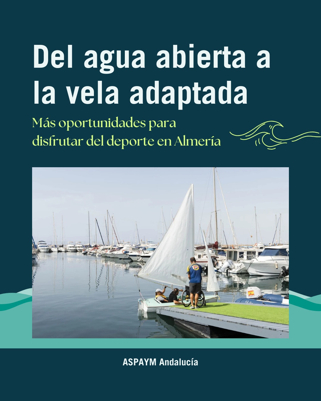 🌊 Del agua abierta a la vela adaptada. Seguimos sumando oportunidades para disfrutar del deporte en Almería.
Este fin de semana, @aspaym_almeria ha participado por primera vez en la VI Travesía Inclusiva de Aguas Abiertas Ciudad de Almería «Carlos Tejada»… ¡y lo ha hecho con dos platas! 🥈🥈
🏊♀️ Laura Márquez, presidenta de ASPAYM Almería y ASPAYM Andalucía, consiguió la plata en los 200 metros de categoría adaptada femenina.
🏊♂️ Bernardo Cortés, socio de ASPAYM Almería, logró la plata en los 500 metros de categoría adaptada masculina.
¡Enhorabuena a los dos! 💚
Y del agua abierta… nos vamos a la vela. ⛵
Los próximos 11 y 12 de septiembre, ASPAYM Almería celebrará dos jornadas de vela adaptada en el Club de Mar de Almería, una nueva oportunidad para acercarse al deporte, disfrutar del mar y descubrir una actividad adaptada a personas con movilidad reducida.
📅 11 y 12 de septiembre
📍 @clubdemar_almeria
💚 Gratuita para socios y socias de ASPAYM Almería
📲 Inscripciones a través del grupo de WhatsApp de la asociación.
La actividad cuenta con el patrocinio del @aytoalm y la colaboración del Club de Mar de Almería.
Del agua abierta a la vela, seguimos apostando por más oportunidades para practicar deporte y disfrutar del mar. 🌊⛵
📷 @diariodealmeria
#ASPAYMAlmería #ASPAYMAndalucía #DeporteAdaptado #VelaAdaptada #DeporteInclusivo #LesiónMedular #DiscapacidadFísica #Almería