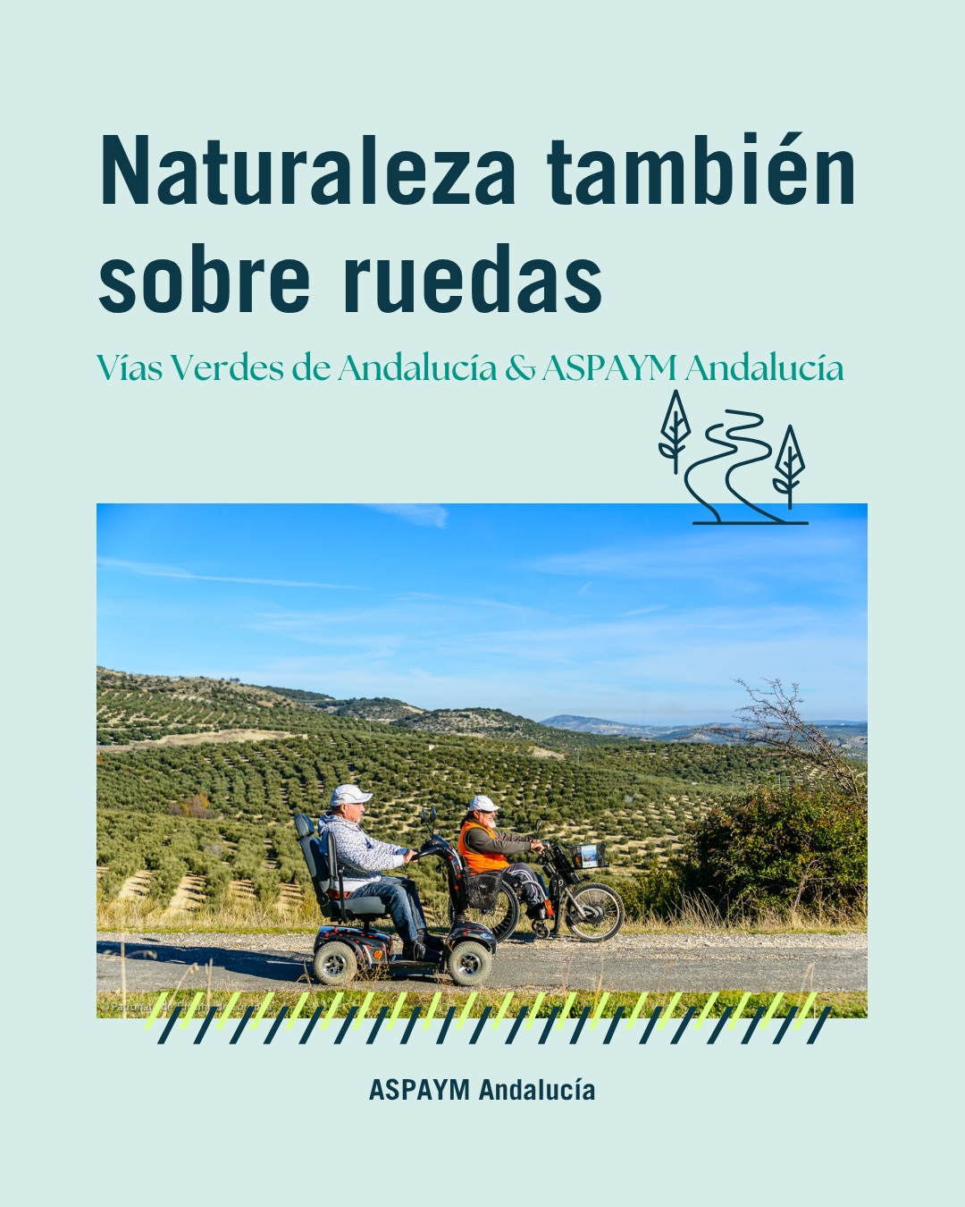 ASPAYM Andalucía y @avva_andalucia comenzamos un nuevo camino juntas. 🌿
Hemos firmado un convenio de colaboración para promover la salud, el ejercicio al aire libre y la mejora de la calidad de vida de las personas con lesión medular y discapacidad física, acercando también las posibilidades que ofrecen las Vías Verdes de Andalucía.
Antiguos trazados ferroviarios convertidos en caminos que permiten adentrarse en la naturaleza y descubrir paisajes, pueblos y patrimonio de nuestra tierra. Andalucía cuenta con 25 Vías Verdes y más de 800 km de itinerarios para recorrer y disfrutar.
Con este acuerdo queremos ir un paso más allá: impulsar actividades, encuentros y experiencias en las Vías Verdes, promoviendo un ocio y una actividad física cada vez más accesibles.
En ASPAYM ASESORA hemos creado un nuevo recurso donde puedes conocer las Vías Verdes andaluzas y consultar qué debes tener en cuenta sobre su accesibilidad antes de planificar una ruta.
🔗 Consulta el recurso en el link de nuestra bio.
@viasverdesffe @caminosnaturales @tur4all @impulsa_igualdad
#VíasVerdes #TurismoAccesible #OcioInclusivo #NaturalezaAccesible #MovilidadReducida #DiscapacidadFísica